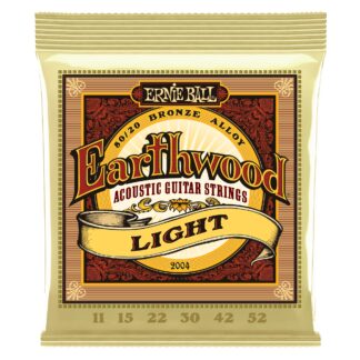 Ernie Ball 2004 Earthwood Light 80/20 Bronze Acoustic Guitar Strings (11-52 Gauge)