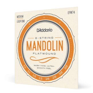 D'Addario EFW74 Medium Flatwound Stainless Steel Mandolin Strings (11-36 Gauge)