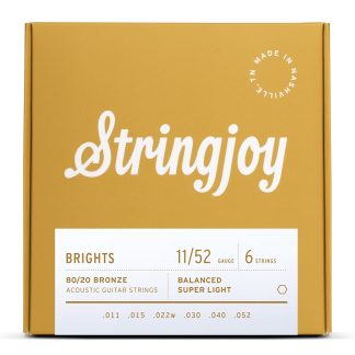 Stringjoy Brights Super Light 80/20 Bronze Acoustic Guitar Strings (11-52 Gauge)