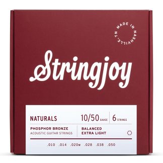 Stringjoy Naturals Extra Light Phosphor Bronze Acoustic Guitar Strings (10-50 Gauge)