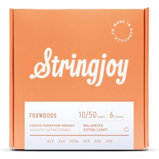 Stringjoy Foxwoods Extra Light Coated Phosphor Bronze Acoustic Guitar Strings (10-50 Gauge)