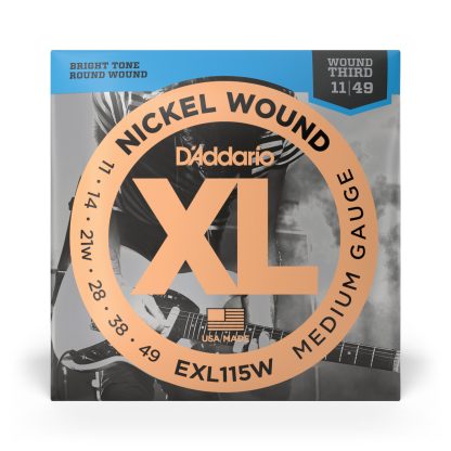 D'Addario EXL115W Medium/Blues-Jazz Rock (3rd W) Nickel Wound Electric Guitar Strings (11-49 Gauge) - Image 2