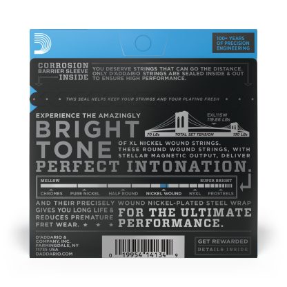 D'Addario EXL115W Medium/Blues-Jazz Rock (3rd W) Nickel Wound Electric Guitar Strings (11-49 Gauge) - Image 3