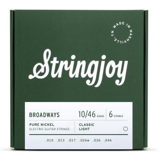 Stringjoy Broadways Classic Light Pure Nickel Wound Electric Guitar Strings (10-46 Gauge)
