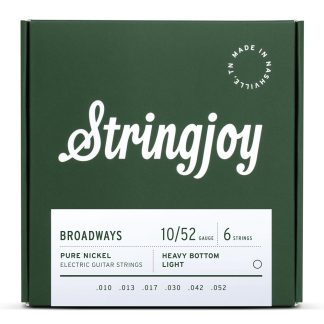 Stringjoy Broadways Heavy Bottom Light Pure Nickel Wound Electric Guitar Strings (10-52 Gauge)