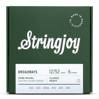 Stringjoy Broadways Classic Heavy Pure Nickel Wound Electric Guitar Strings (12-52 Gauge)