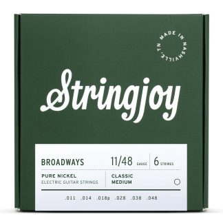 Stringjoy Broadways Classic Medium Pure Nickel Wound Electric Guitar Strings (11-48 Gauge)